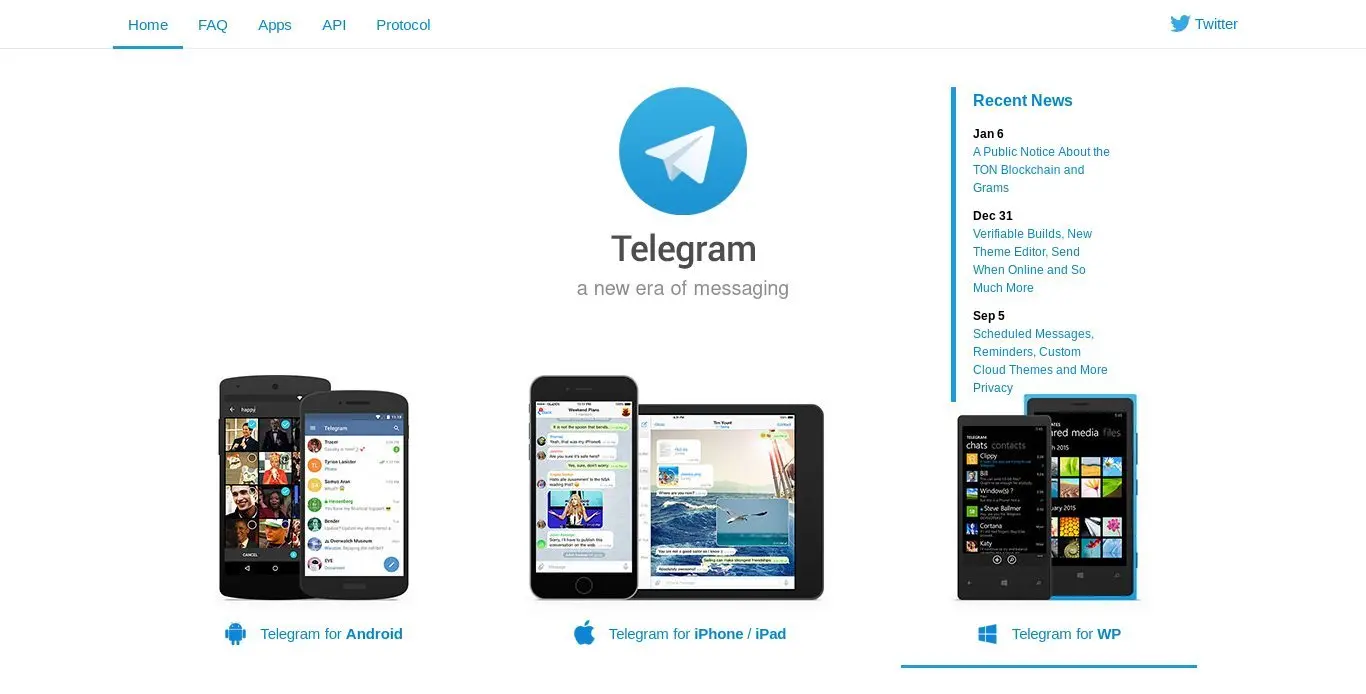 Telegram homepage